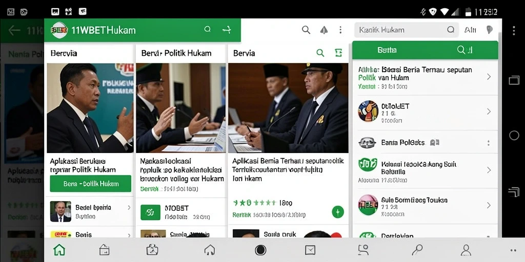 Tampilan antarmuka 11WBET yang modern dan informatif dalam berita politik hukum.