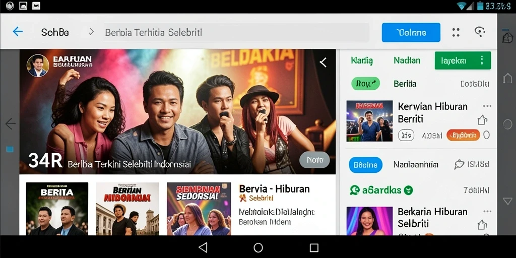 Antarmuka modern dan mudah digunakan untuk berita hiburan selebriti.