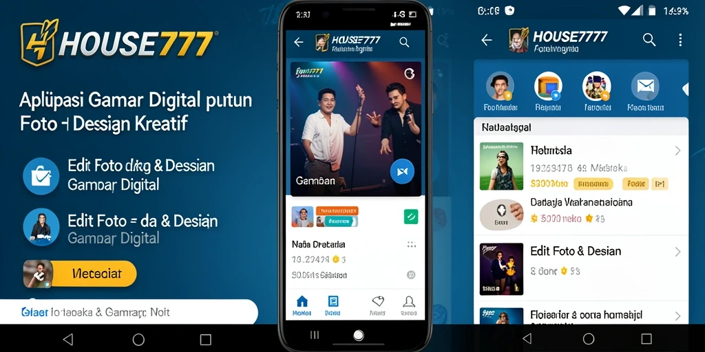 Antarmuka aplikasi HOUSE777 yang user-friendly dan inovatif.