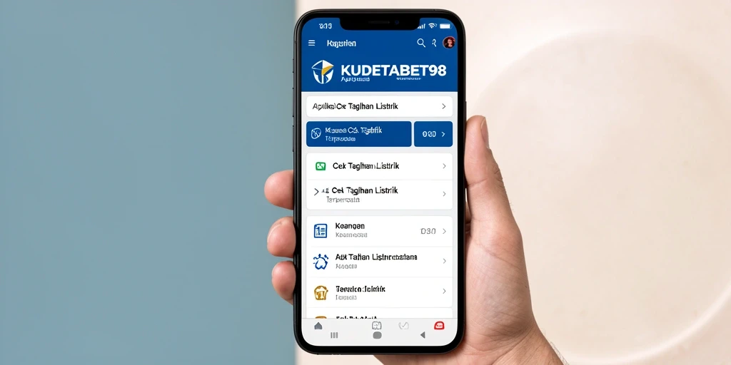Antarmuka KUDETABET98 yang memudahkan cek tagihan listrik.