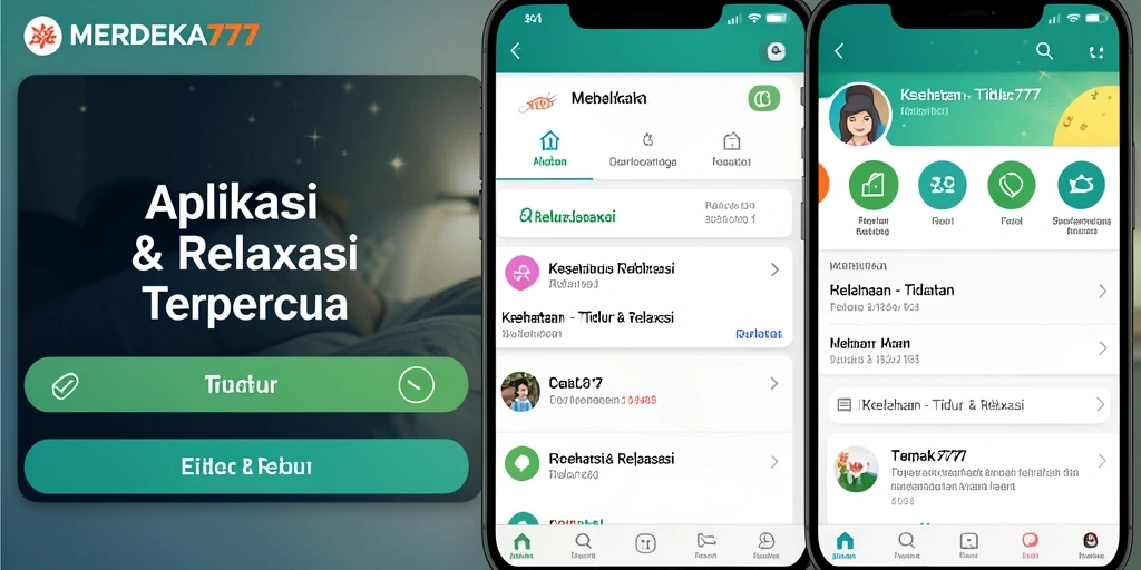 Tampilan antarmuka aplikasi MERDEKA777 yang mendukung tidur dan relaksasi.