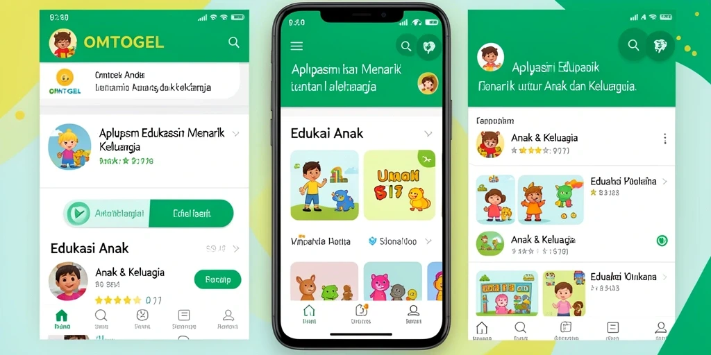 Antarmuka menarik dan interaktif untuk pengalaman belajar anak.
