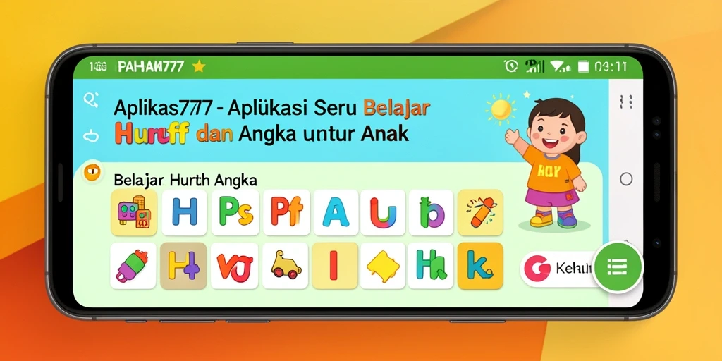 Screenshot utama PAHAM777 menampilkan antarmuka belajar interaktif untuk anak.