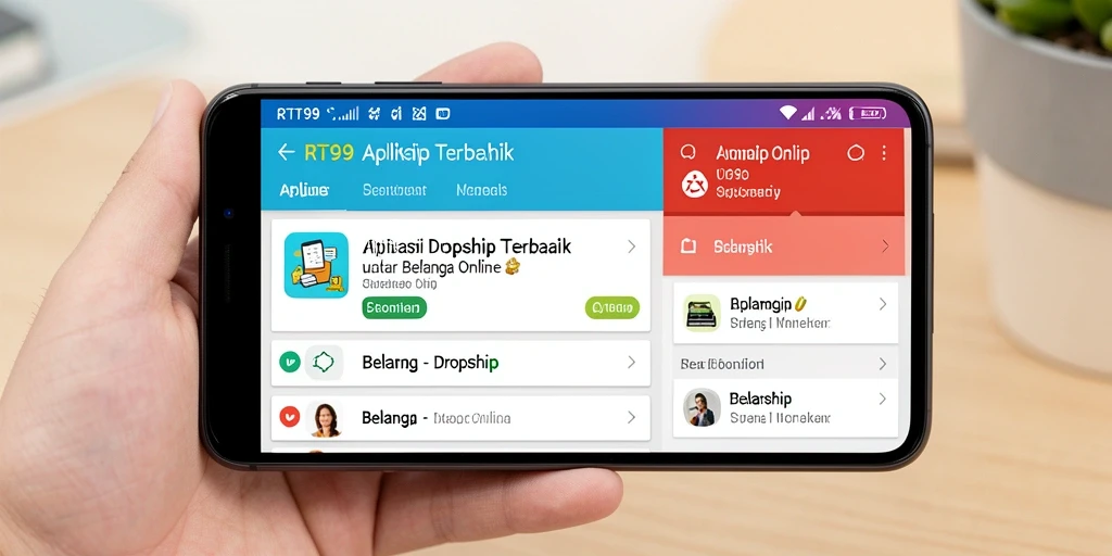 Tampilan antarmuka RT99 yang user-friendly untuk tugas dropship.