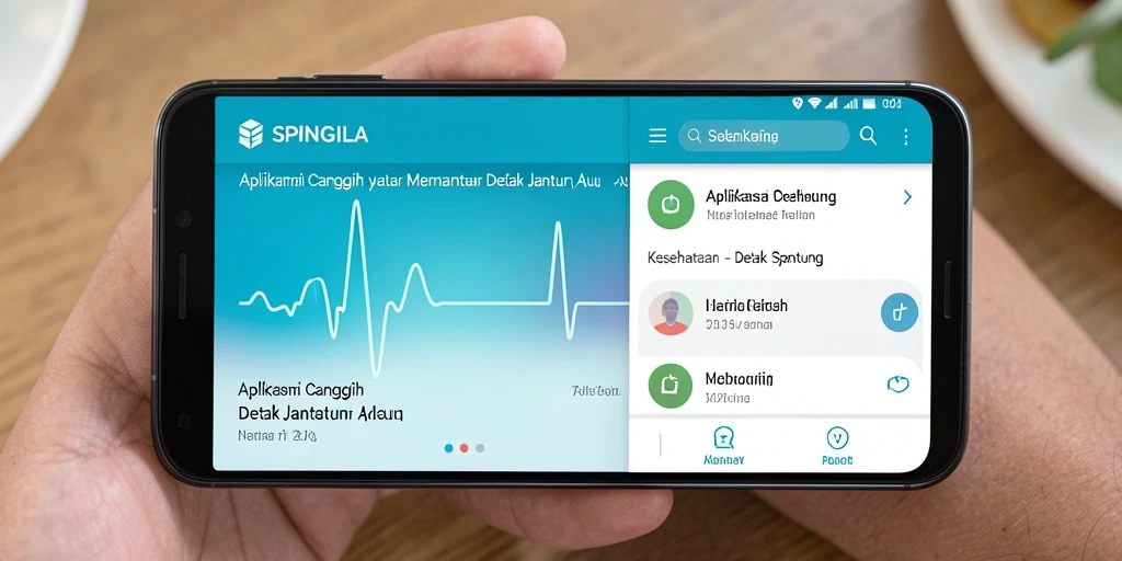 Tampilan antarmuka SPINGILA yang menarik untuk pemantauan detak jantung.